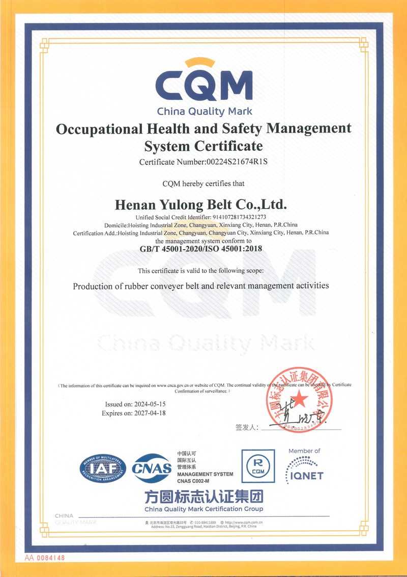 職業(yè)健康安全管理體系認(rèn)證證書(英文)